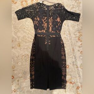 Byron Lars Black and Brown Lace Dress
